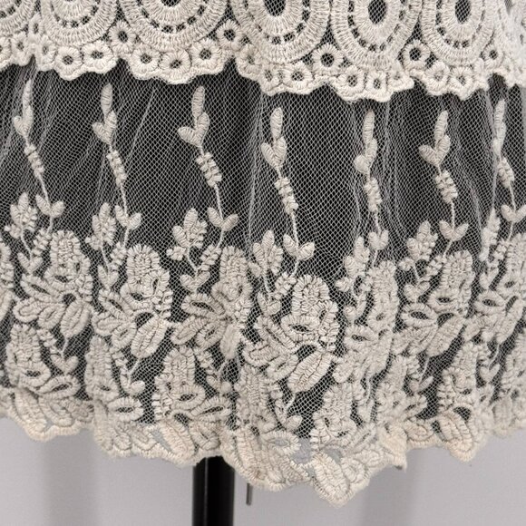 Vtg ISSI Y2K Top Womens M Lace Cami Sheer Feminine Boho Chic Lolita Coquette - Picture 6 of 8